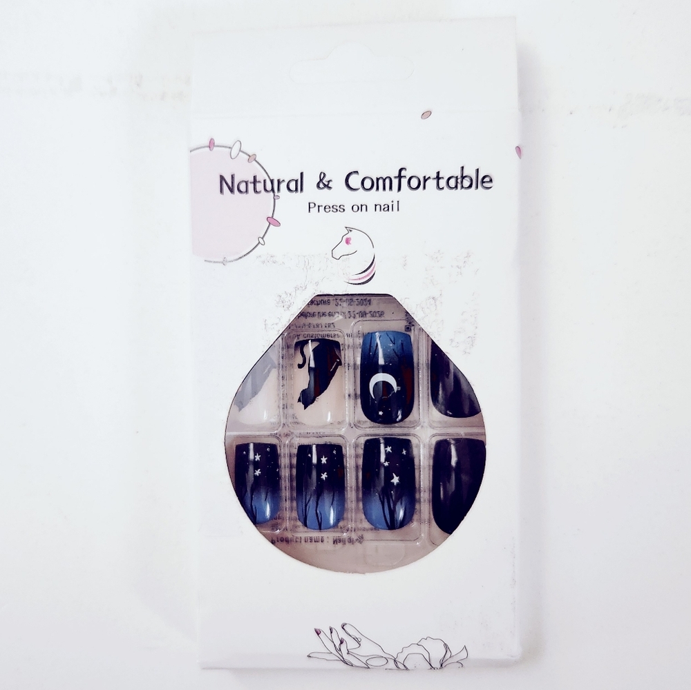 🐢2/$15 The Cat and the Moon Press On Nails - Picture 4 of 9